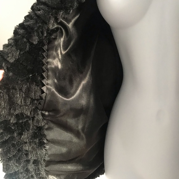 Regal Black Faux Fur Shaggy Plush Winter Coat - Picture 9 of 15